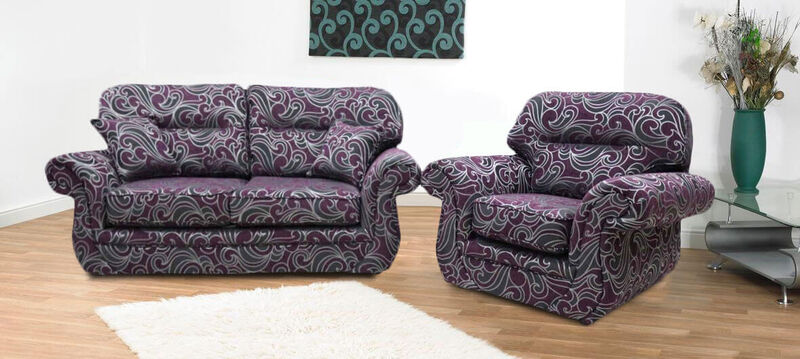 Product photograph of Claremont 3 Seater Armchair Fabric Sofa Suite Figaro Amp Hellip from Designer Sofas 4U