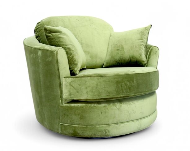 Cuddler Snuggle Swivel Armchair Malta Grass Green Velvet
