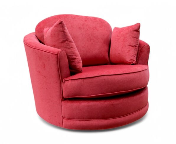 Cuddler Snuggle Swivel Armchair Pimlico Wine Fabric