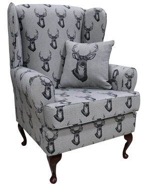 Emmet Orthopaedic Fireside High Back Wing Chair Stag Charcoal
