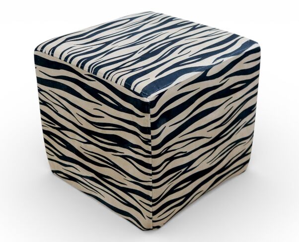 Footstool Cube Pouffe Animal Print Antelope Gold - Modern Accent Seat