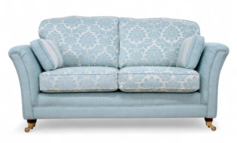 Galaxy 3 Seater Sofa Upholstered Cadiz Duck Egg Blue Fabric