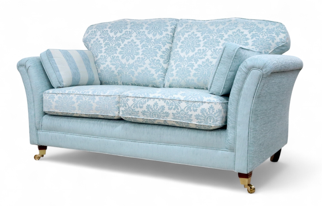 Galaxy 3+3 Sofa Suite Upholstered Cadiz Duck Egg Blue Fabric