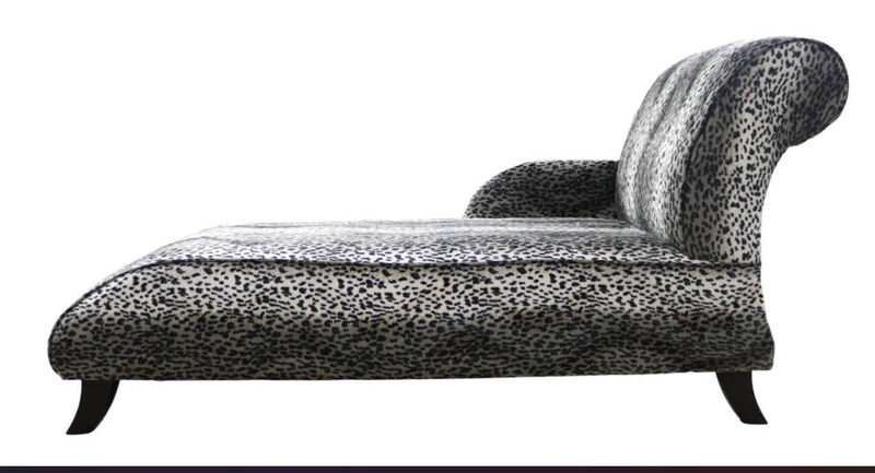 Product photograph of Grey Cheetah Fabric Chaise Lounge Seat Free Amp Hellip from Designer Sofas 4U