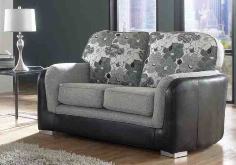 Product photograph of Lisbon 2 Seater Charcoal Fabric Sofa Settee from Designer Sofas 4U