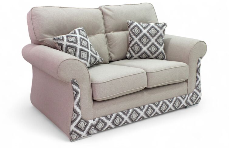 Luna 2 Seater Fabric Sofa Settee Upholstered In Halifax Mirage