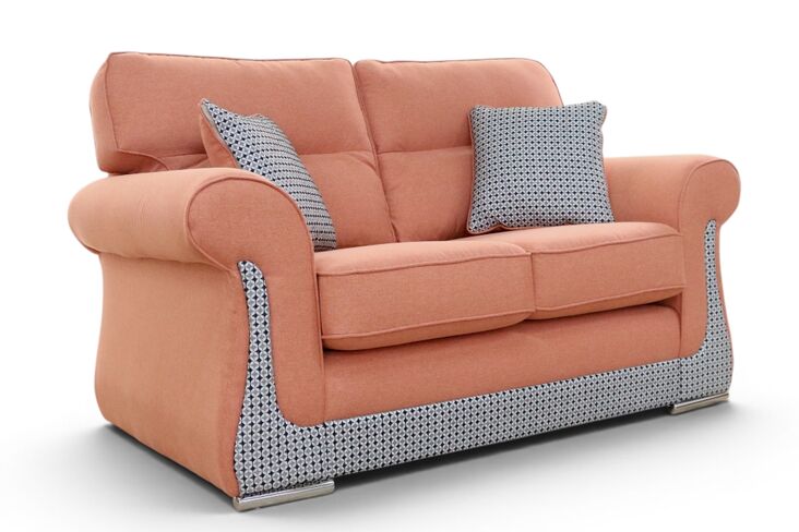 Luna 2 Seater Fabric Sofa Settee Upholstered In Halifax Terracotta