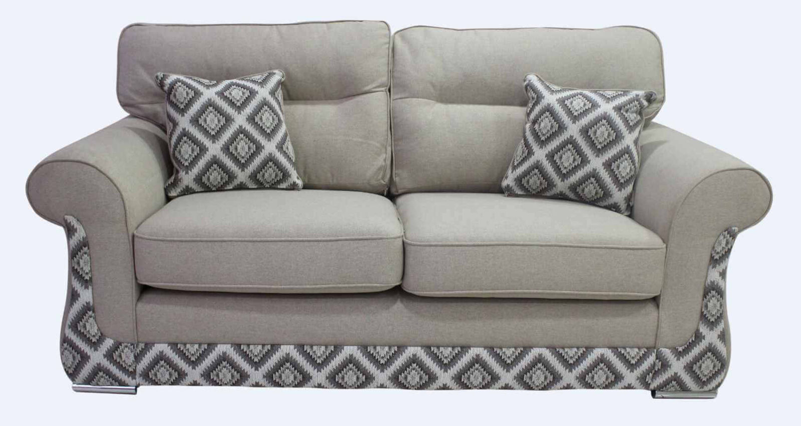 Product photograph of Luna 3 Seater Fabric Sofa Settee Upholstered In Halifax Mirage from Designer Sofas 4U