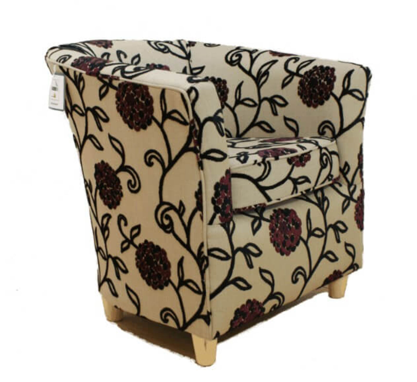 Product photograph of Tub Chair Viscose Amp Velvet Fabric Bucket Mandarin Black from Designer Sofas 4U