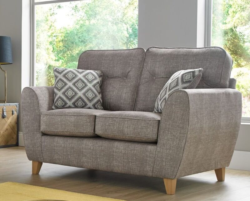 Product photograph of Maya 2 Seater Sofa Settee Upholstered In Wheat Fabric from Designer Sofas 4U