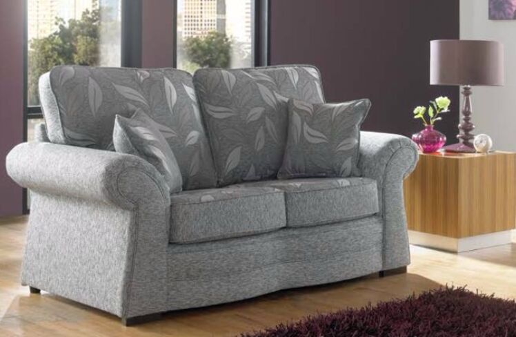 Roma 2 Seater Fabric Sofa Upholstered In Dundee Silver