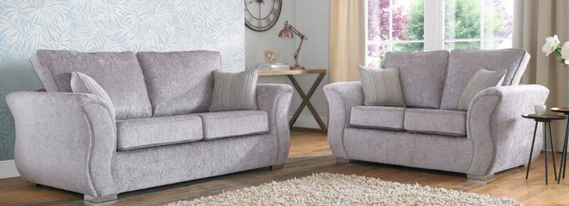 Product photograph of Interest Free Credit Fabric Sofa Large Silver Sofa Suite Amp Hellip from Designer Sofas 4U