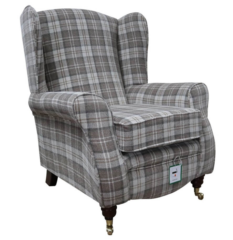 sherlock chair fireside high back armchair lana beige check fabric