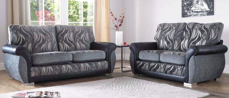 Product photograph of Buy Modern Grey Fabric Sofa Suite Free Swatches Designersofas4u from Designer Sofas 4U