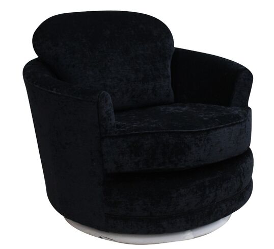 Cuddler Swivel Chair | Snuggle Swivel Armchair Carlton Black Fabric