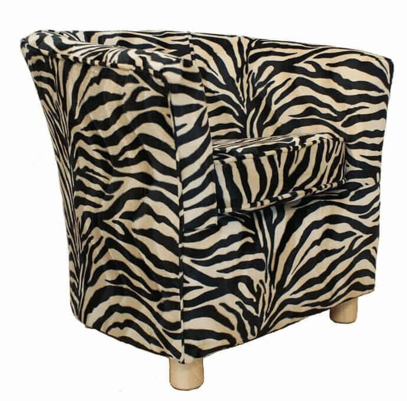 Tub Chair Fabric Bucket Animal Print Chair Antelope Gold