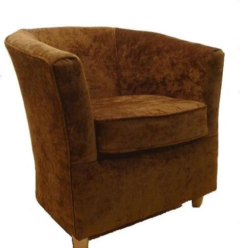 Tub Chair Chenille Fabric Bucket Tub Chair Chestnut Brown