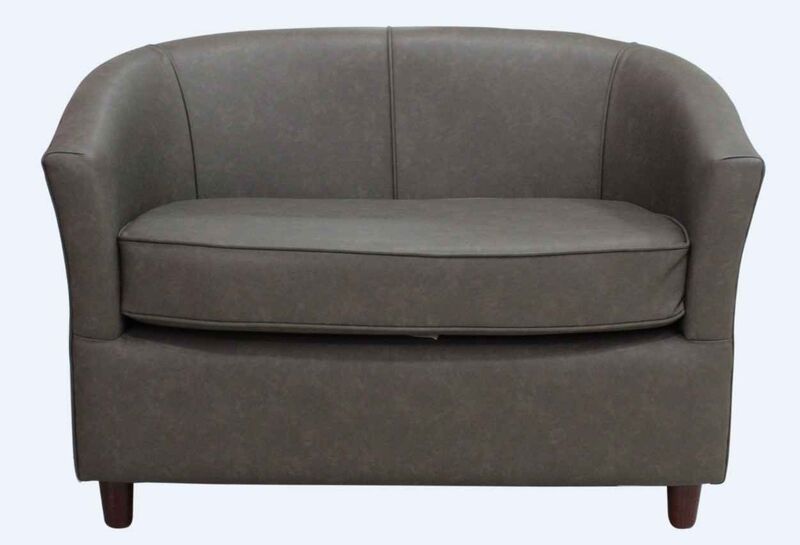 Product photograph of Tub 2 Seater Bucket Sofa Infinity Espresso Brown Faux Leather from Designer Sofas 4U