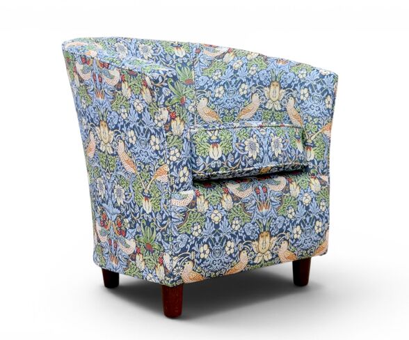 Tub Chair William Morris Strawberry Thief Indigo