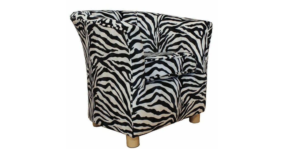 Zebra Print Fabric Tub Chair Bucket, Zebra Dining Chairs Uk