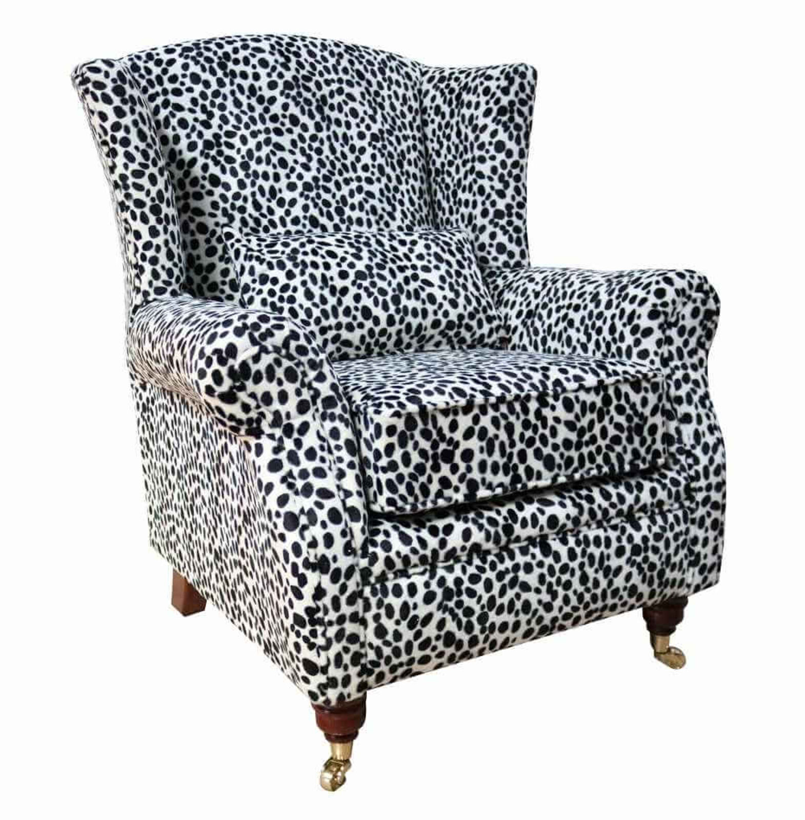Product photograph of Wing Chair Fireside High Back Armchair Dalmation from Designer Sofas 4U