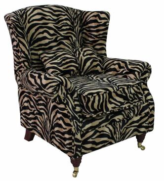 Wing Chair Fireside Antelope Gold Fabric