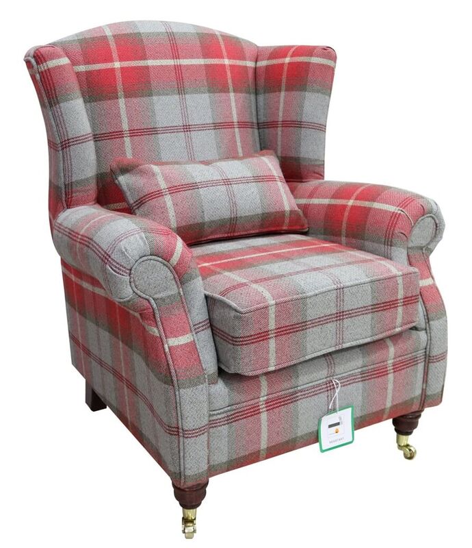 Product photograph of Wing Chair Fireside High Back Armchair Balmoral Cherry Amp Hellip from Designer Sofas 4U