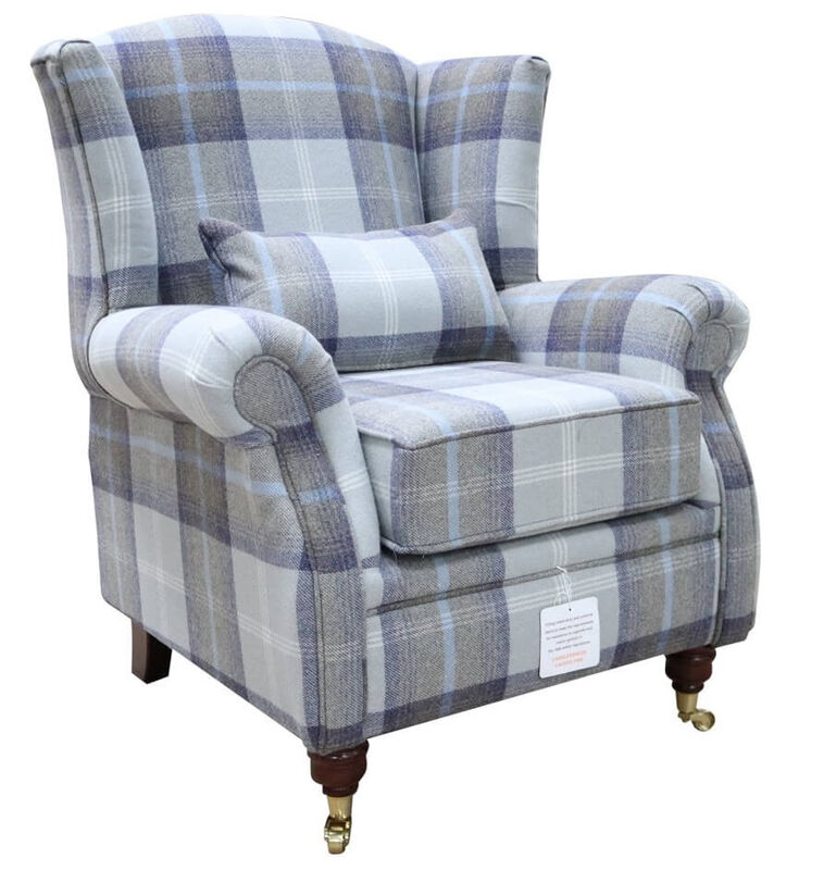 Product photograph of Wing Chair Fireside High Back Armchair Balmoral Oxford Blue Amp Hellip from Designer Sofas 4U