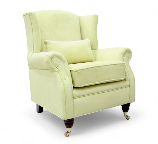Wing Chair Fireside High Back Armchair Azzuro Harvest Fabric