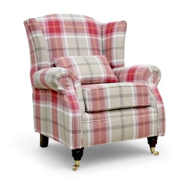 Checked Wing Chairs