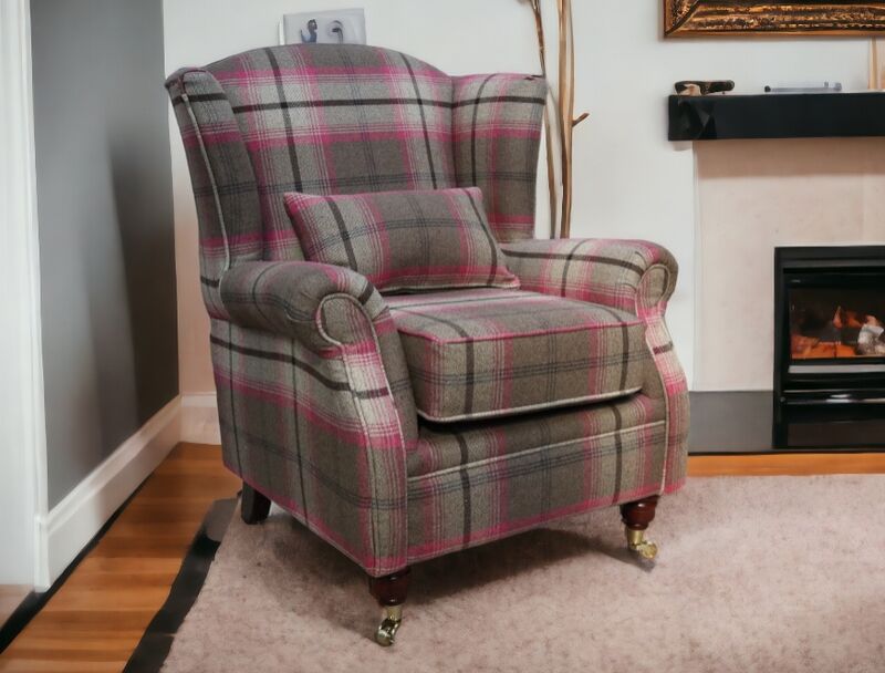 Product photograph of Wing Chair Fireside High Back Armchair Balmoral Fuchsia Pink Amp Hellip from Designer Sofas 4U