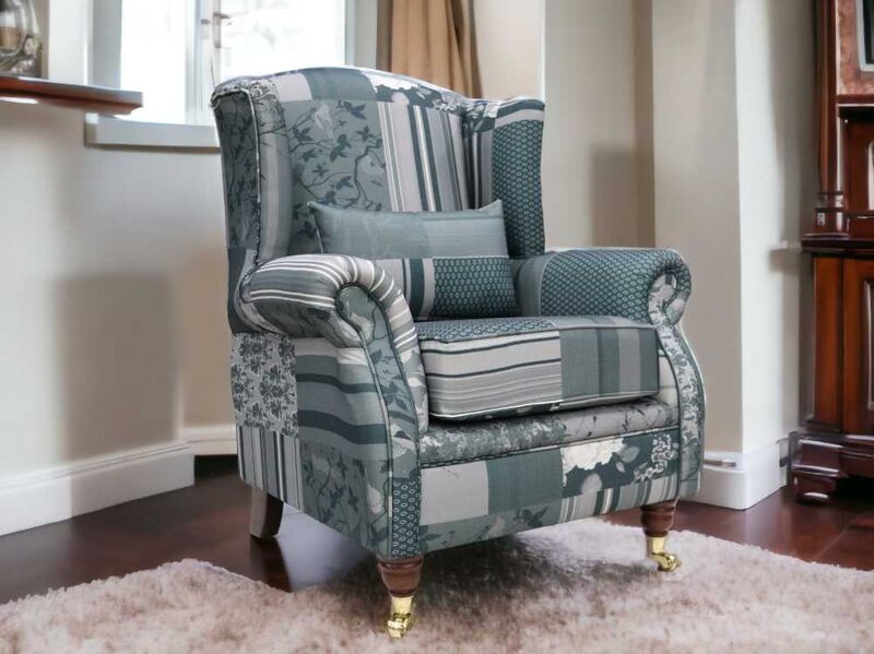 Product photograph of Wing Chair Fireside High Back Armchair Charles Patchwork Amp Hellip from Designer Sofas 4U