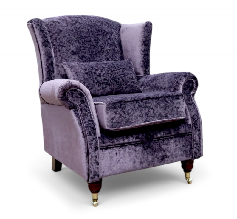 Charming Wingback Armchair Fireside High Back in Dreamy Lavender