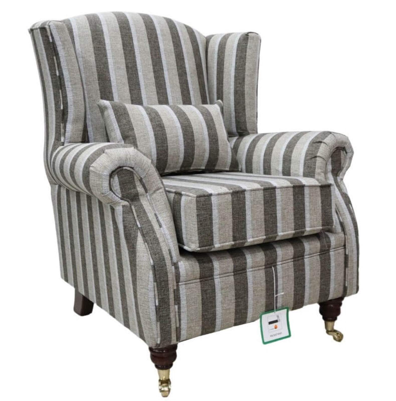 Product photograph of Wing Chair Fireside High Back Armchair Gleneagles Stripe Amp Hellip from Designer Sofas 4U