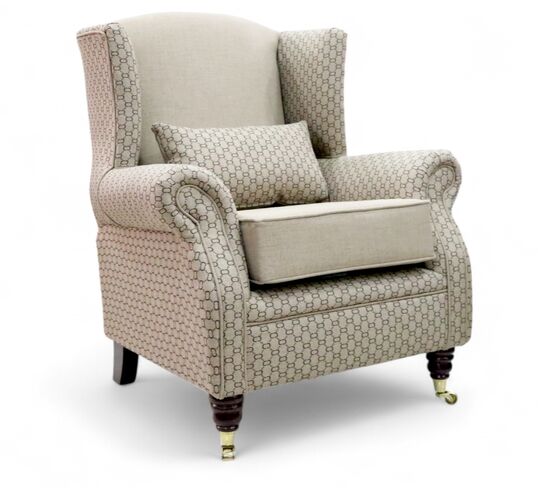Wing Chair Fireside High Back Armchair Gucci Inspired Fabric