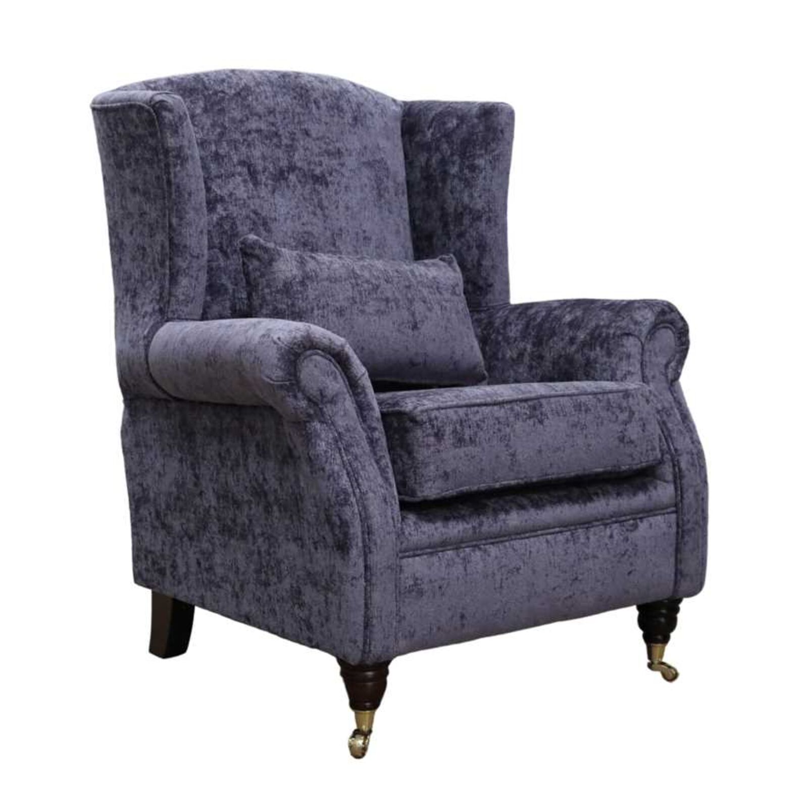 Product photograph of Wing Chair Fireside High Back Armchair Nuovo Heather Blue Fabric from Designer Sofas 4U