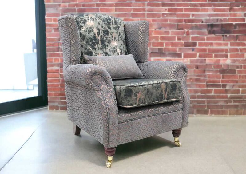 Product photograph of Wing Chair Fireside High Back Armchair Lava Bronze Fabric from Designer Sofas 4U
