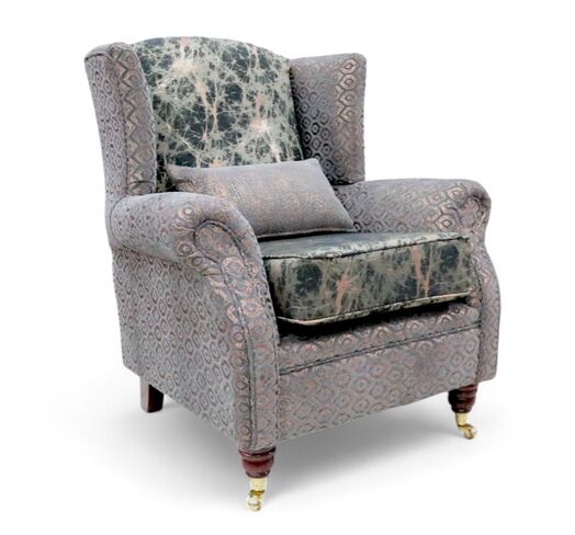 Wing Chair Fireside High Back Armchair Lava Bronze Fabric