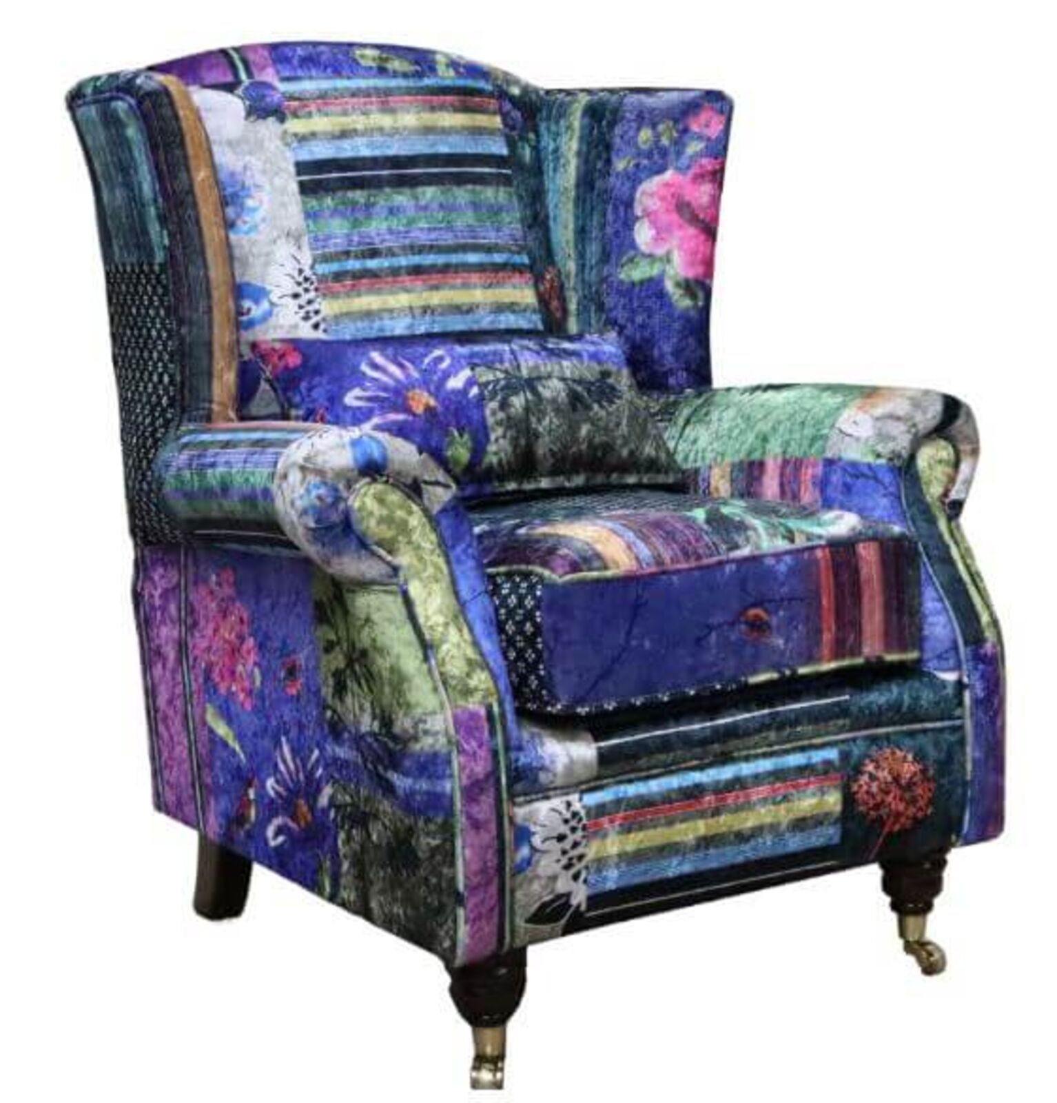 Product photograph of Wing Chair Fireside High Back Armchair London Patchwork Amp Hellip from Designer Sofas 4U
