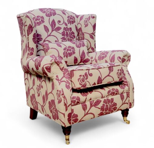 Wing Chair Fireside High Back Armchair Meghan Lilac Fabric