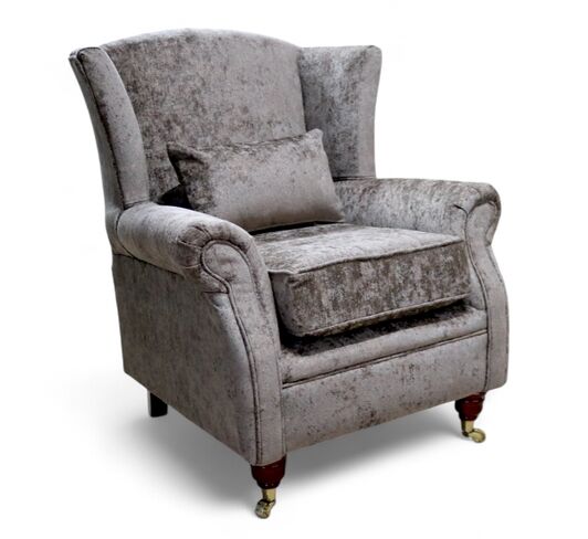 Wing Chair Fireside High Back Armchair Nuovo Chestnut Brown Fabric