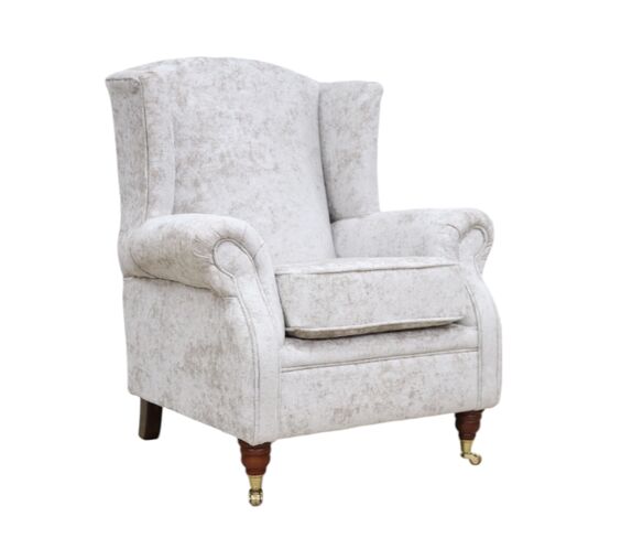 Wing Chair Fireside High Back Armchair Nuovo Oyster Fabric