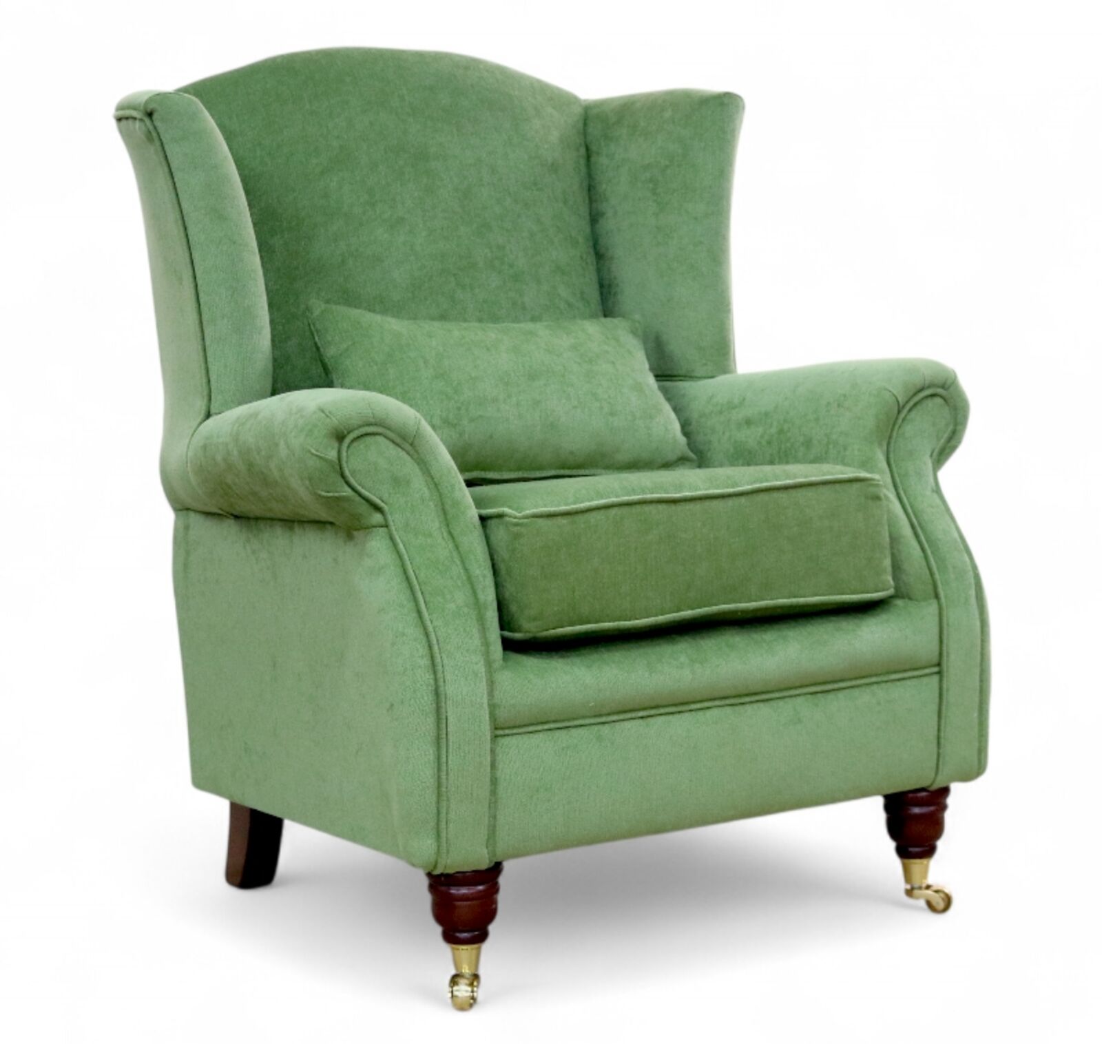 Wing Chair Fireside High Back Armchair Pimlico Sage Green Fabric