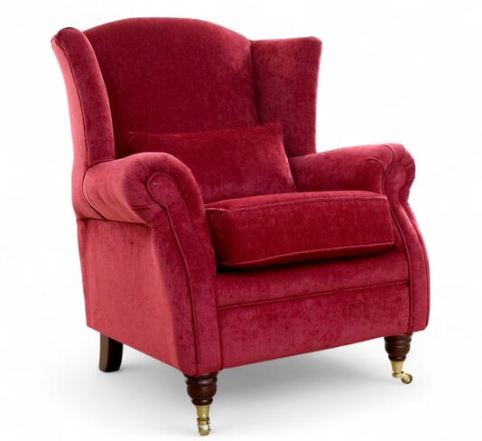 Wing Chair Fireside High Back Armchair Pimlico Wine Fabric
