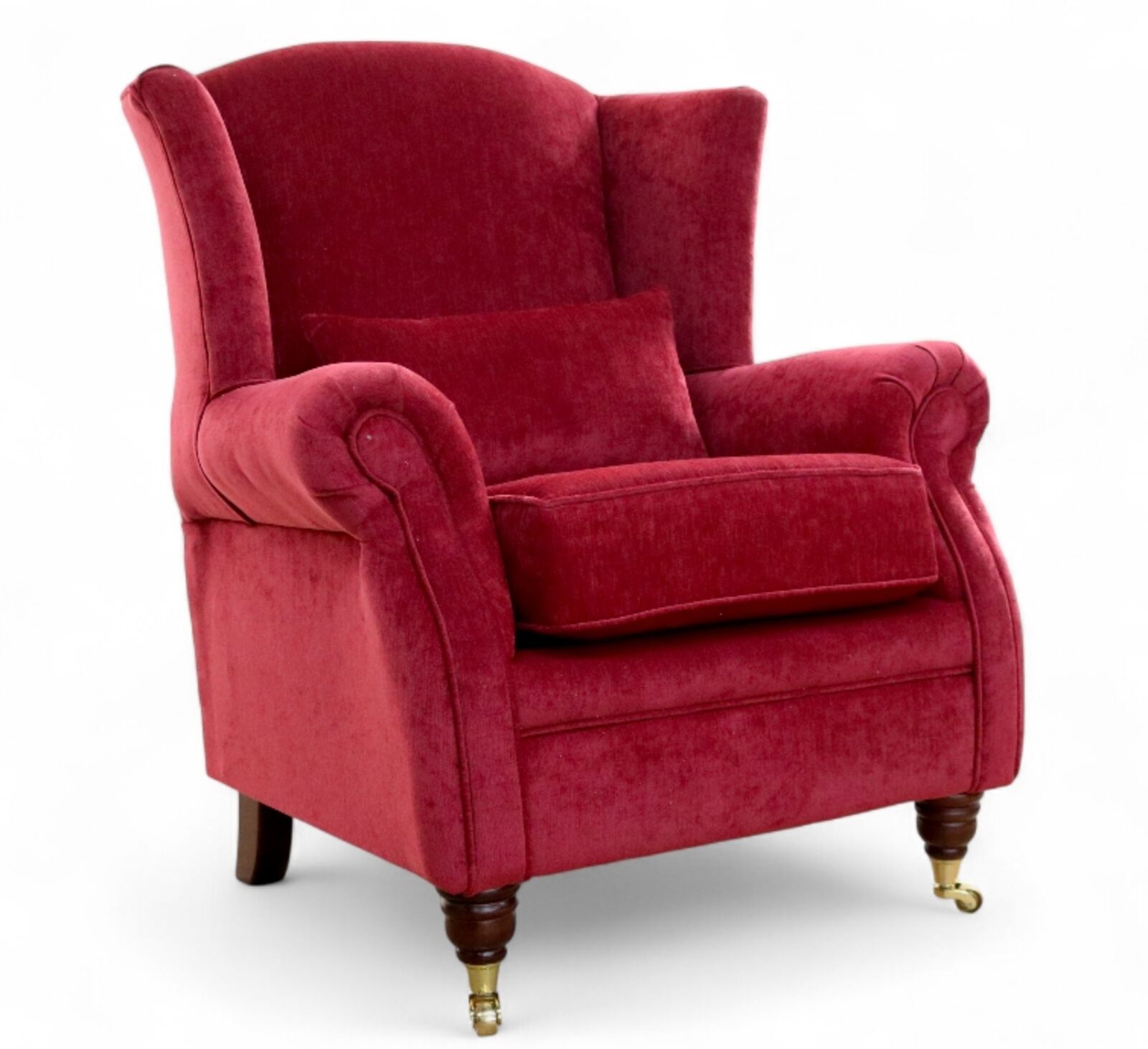 Wing Chair Fireside High Back Armchair Pimlico Wine Fabric