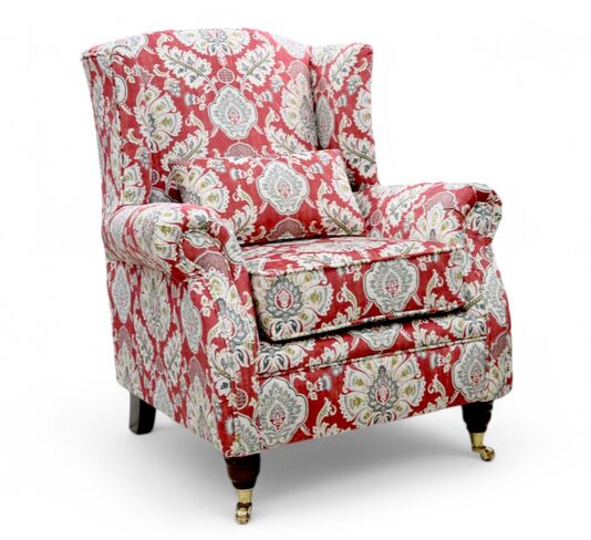 Wing Chair Fireside High Back Armchair Portobello Claret
