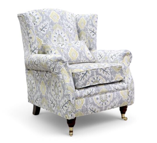 Wing Chair Fireside High Back Armchair Portobello Pewter