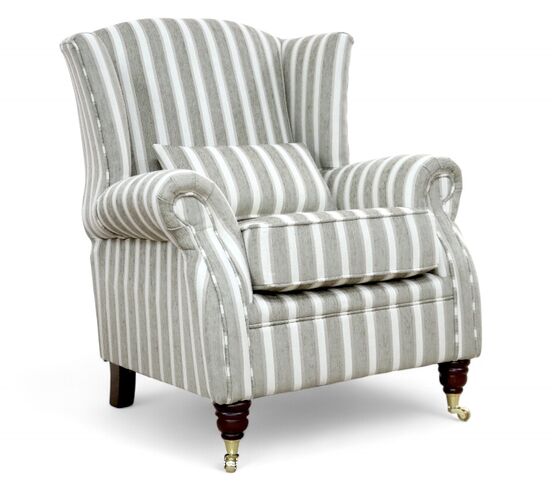 Wing Chair Fireside High Back Armchair Salerno Stripe Natural