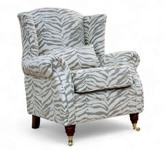 Wing Chair Fireside High Back Armchair Zebra Mountain