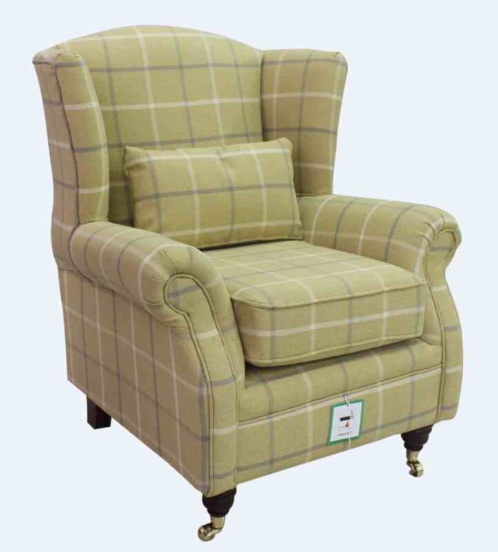 Product photograph of Wing Chair Fireside High Back Armchair Piazza Square Mustard Fabric from Designer Sofas 4U
